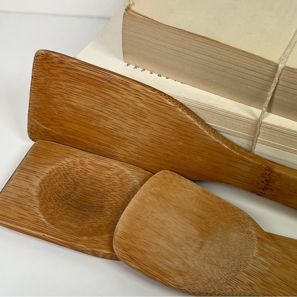[SOLD!] Vintage Set of 3 Pampered Chef Bamboo Wooden Spatulas Kitchen Utensils - Picture 8 of 15